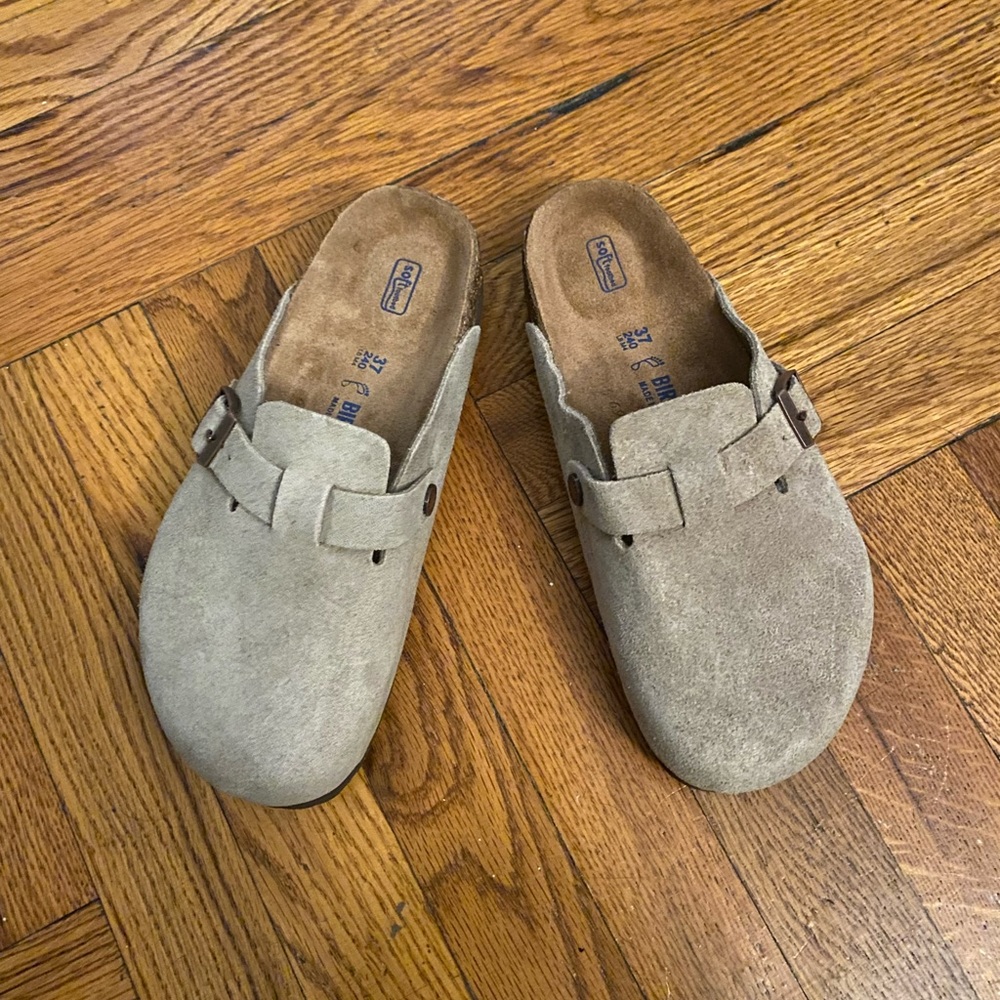 Birkenstock Boston Taupe Clogs